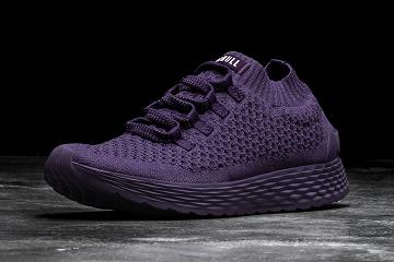 Men's Nobull Plum Reflective Knit Running Shoes Purple | SG L2007I